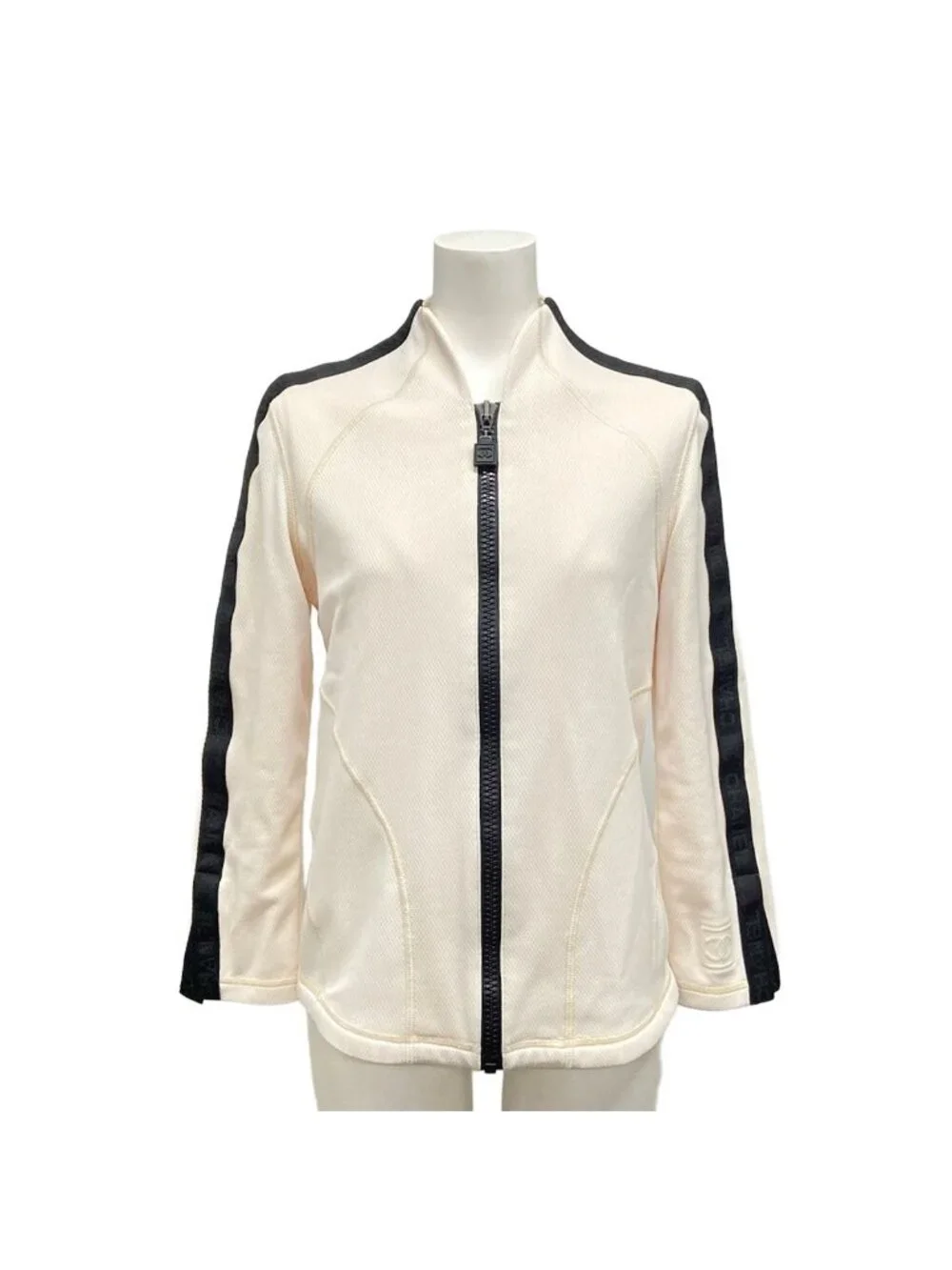Chanel Jersey 38 M Sports Line Beige Black T-Shirt